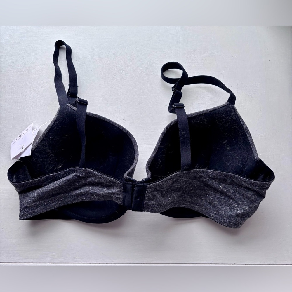 NWT Auden 38B Gray Bra Tshirt Every Day Wire free Wireless Comfy Cotton Lined - Picture 5 of 7